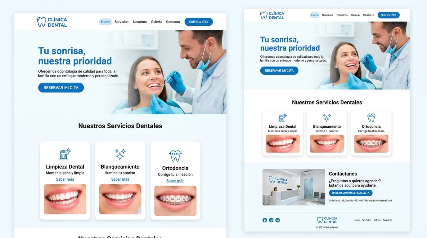 Demo de diseño web para una clínica odontológica