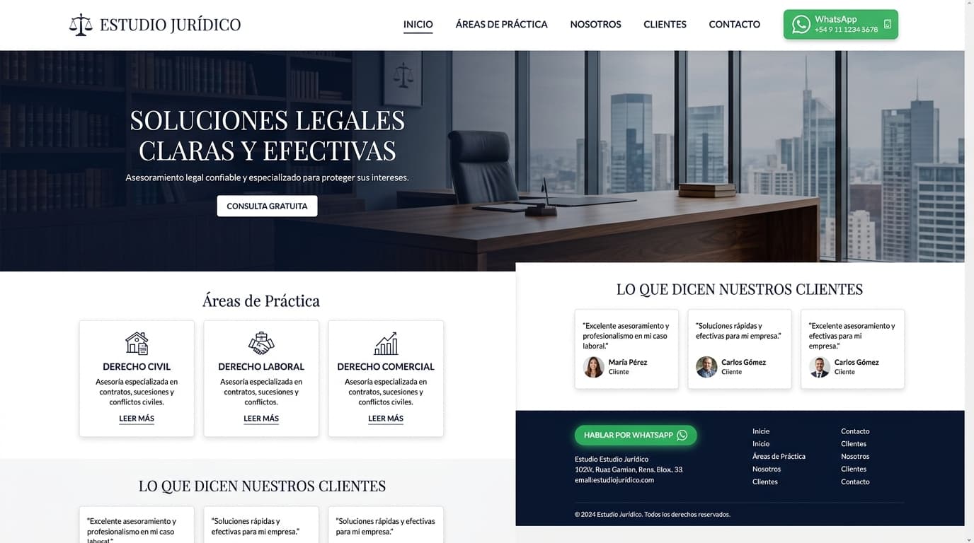 Demo de diseño web para un estudio jurídico