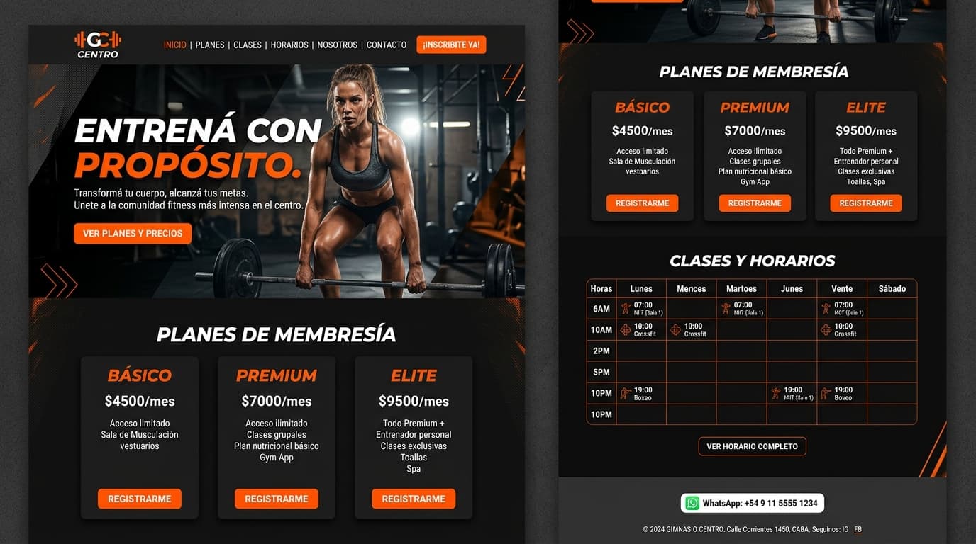 Demo de diseño web para un gimnasio